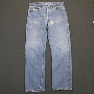 Levis 501 Jeans FITS 34x30 Blue Vintage 80s Made in USA Button Fly Classic Denim